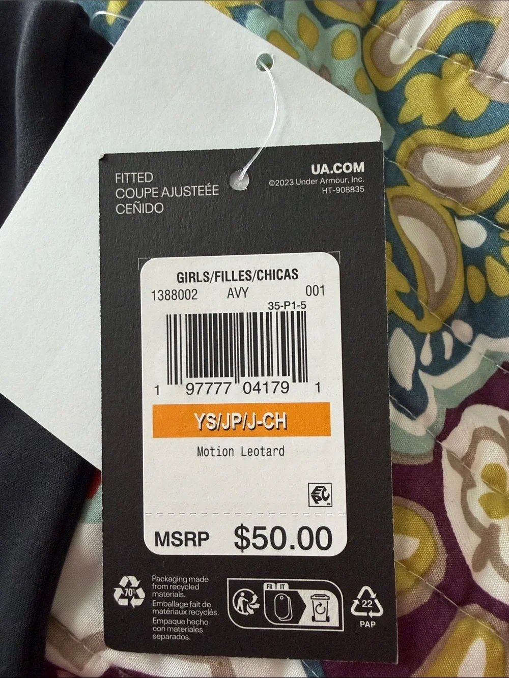 Under Armour Black Girls' Dance Leotard with Crossback Straps